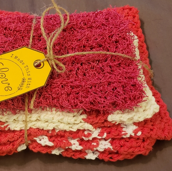 Handmade Bundle Crochet Kitchen Towel Set of 3 - Picture 3 of 5